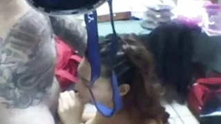 Backstage blowjob