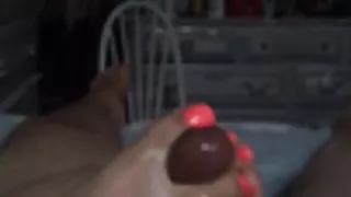 Footjob cum